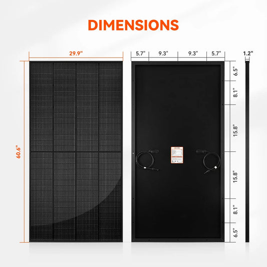 250 Watt 24 Volt 16BB Cell Monocrystalline Solar Panel N-Type Cells High Efficiency Solar Module for RV Trailer, Customized