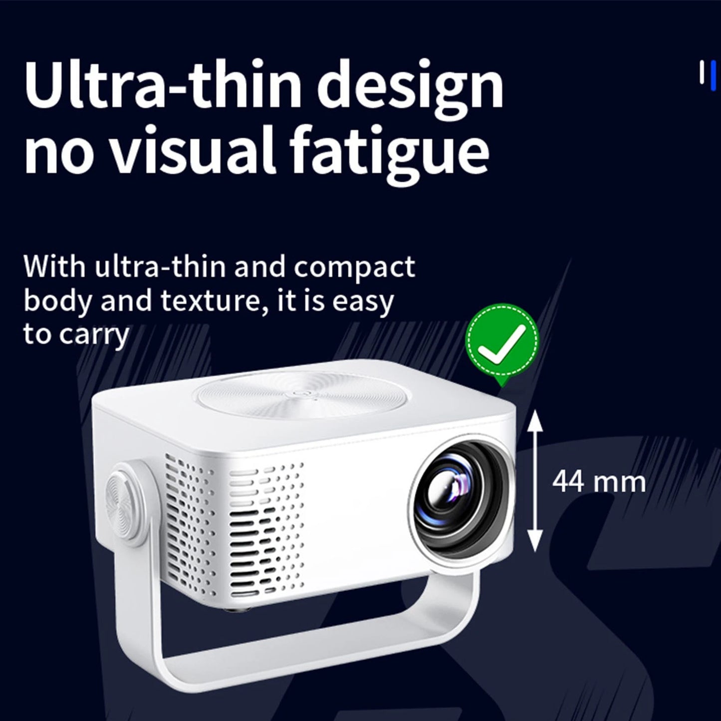 Projector WiFi Portable Projector 360° Rotation LED 1080P Auto Keystone Correction with Remote Control for Gaming Sessions