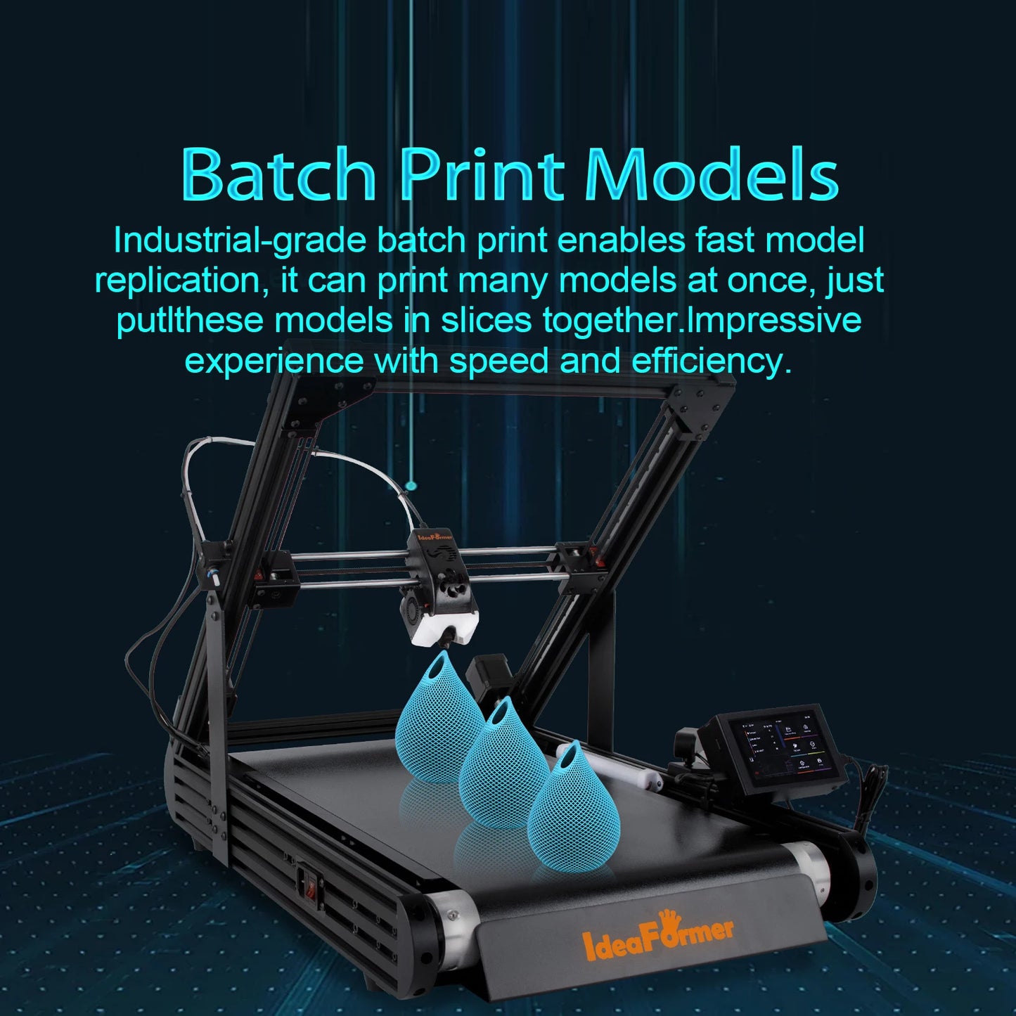 3D Printer IdeaFormer IR3 V2 Infinite Z-Axis Steel Conveyor Belt 250×250×∞mm With Extended Tray Klipper Firmware Auto Leveling