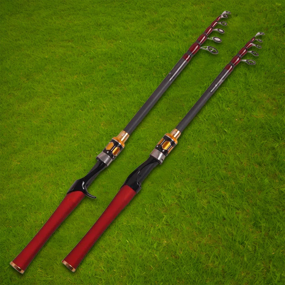 Telescopic Fishing Rod 1.8m/2.1m/2.4m Spinning Fishing Rod Carbon Fiber Spinning Casting Fishing Rod for Bass Pike Carp Fishing