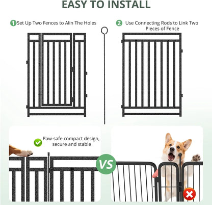 40-Inch Height 16-Panel Metal Dog Playpen for Large Medium Small Dogs, Indoor Outdoor Yard Camping RV Use