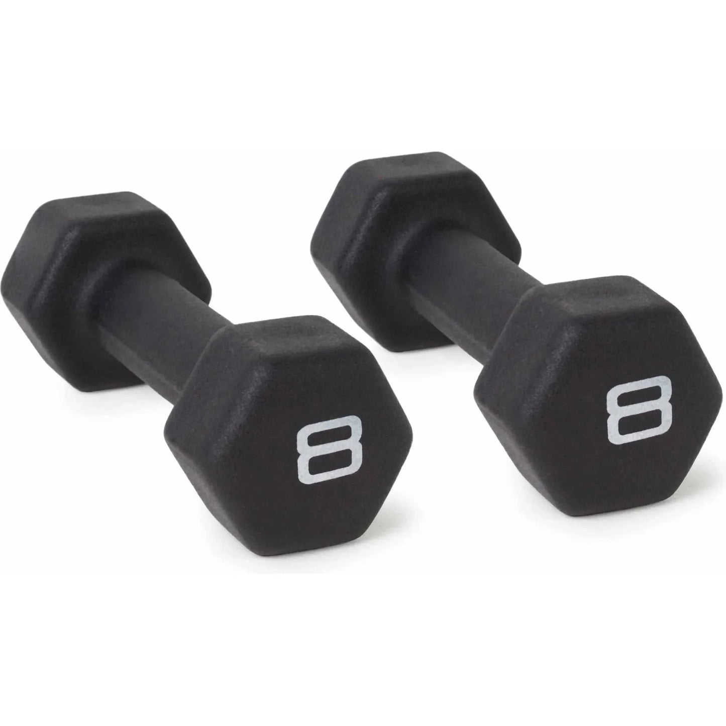8lb Black Neoprene Dumbbell Pair, Non-Slip Grip Hand Weights for Women's Fitness, Home Gym & Strength Training