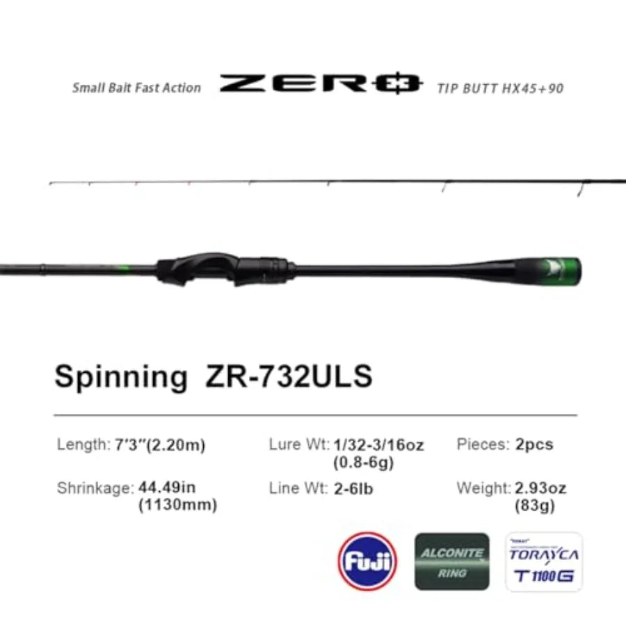 Zero Ultralight Fishing Rod Solid Tip 40 Ton Carbon Fiber Spinning Casting Rod 2 or 5Piece Extra Fast Fast Action OneP