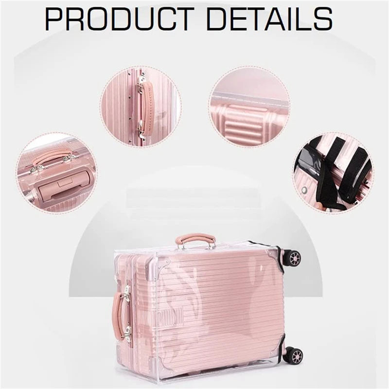 Waterproof Rolling Luggage Cover Full Transparent Luggage Protector Cover Thicken Suitcase Protector Cover PVC Suitcase Cover