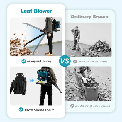 Petrol Backpack Leaf Blower 75.6cc 4-Stroke Engine A Powerful Sweeper Machine And Cordless Garden Tool For Snow Cleaning