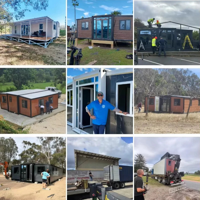 20ft Expandable Container Prefabricated House 3 Bedroom Luxury Container House Complete with Multiple Container Room Customized