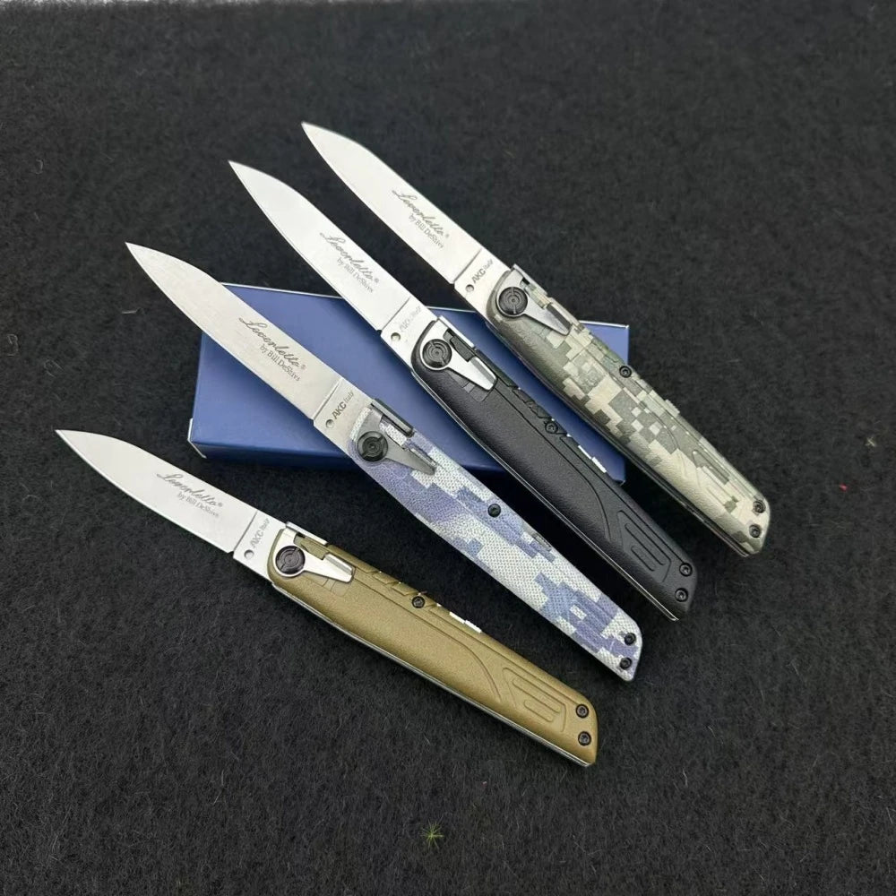 AKC ITALY LEVERLETTO Bill DeShivsOutdoor Hunting Pocket Knife ABS Handle 440C Blade EDC Outdoor Hunting Survival Camping Knives