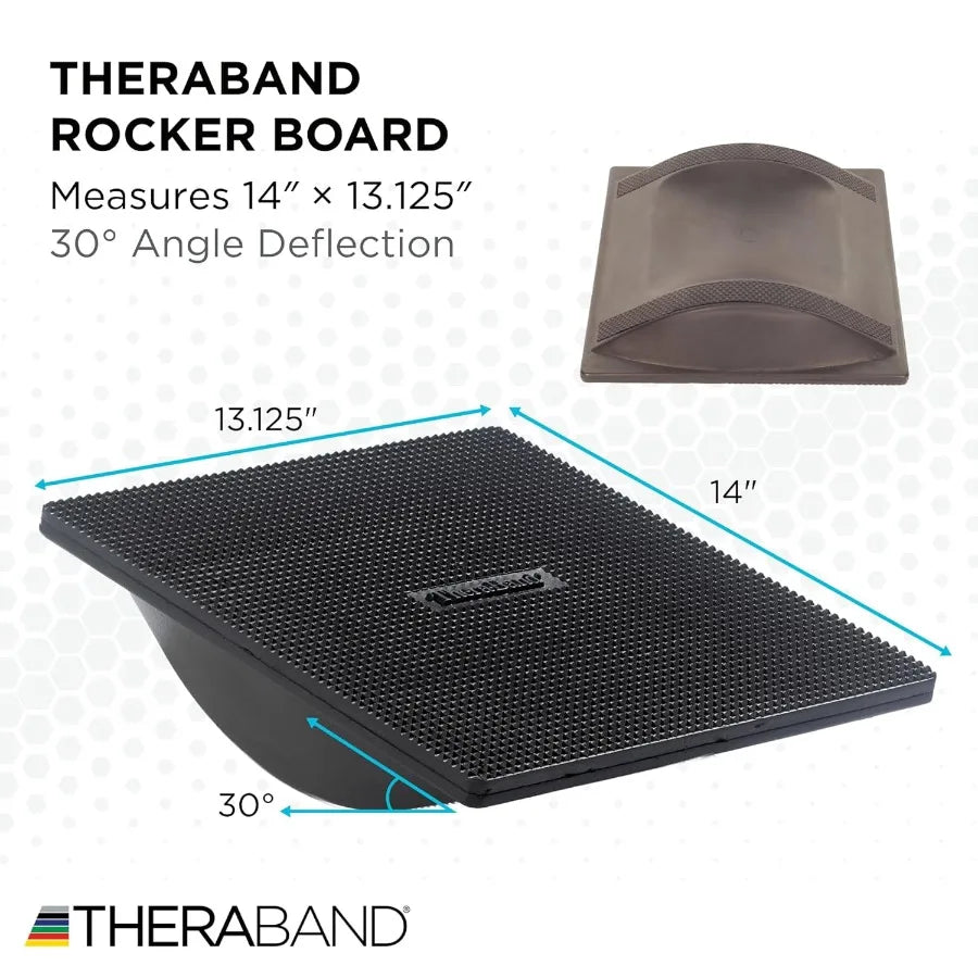 THERABAND Rocker Board Stability and Balance Trainer Lateral Wobble Board for Core Strength Development Physical Therapy Rehabi