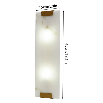 Rectangular G9 Light Wall Lamp Hand-Carved Alabaster Sconce Bedroom Kitchen