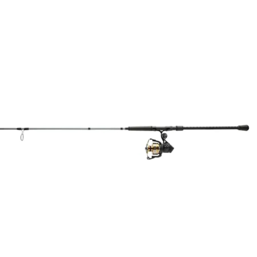 Battle IV Spinning Reel and Fishing Rod Combo for Saltwater Fishing Black Aluminum Body with Carbon Fiber Shaft High-Speed Retr