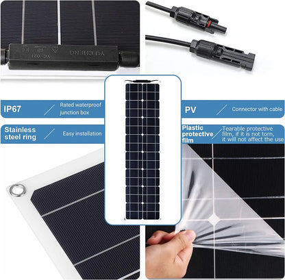 400 Watt Flexible Solar Panel for RV, 2 × 200 Watt 12 Volt Solar Power Panel Kit with 40A Solar Charge Controller, Customized