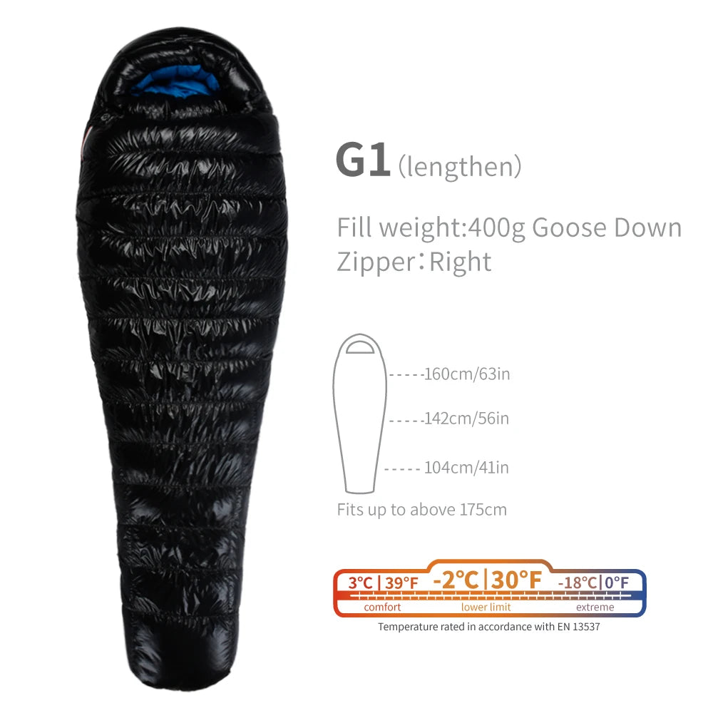 AEGISMAX G1-G5 Series 800FP Goose Down Sleeping Bag Ultralight Outdoor Camping Hiking Sleeping Bag for Men & Women