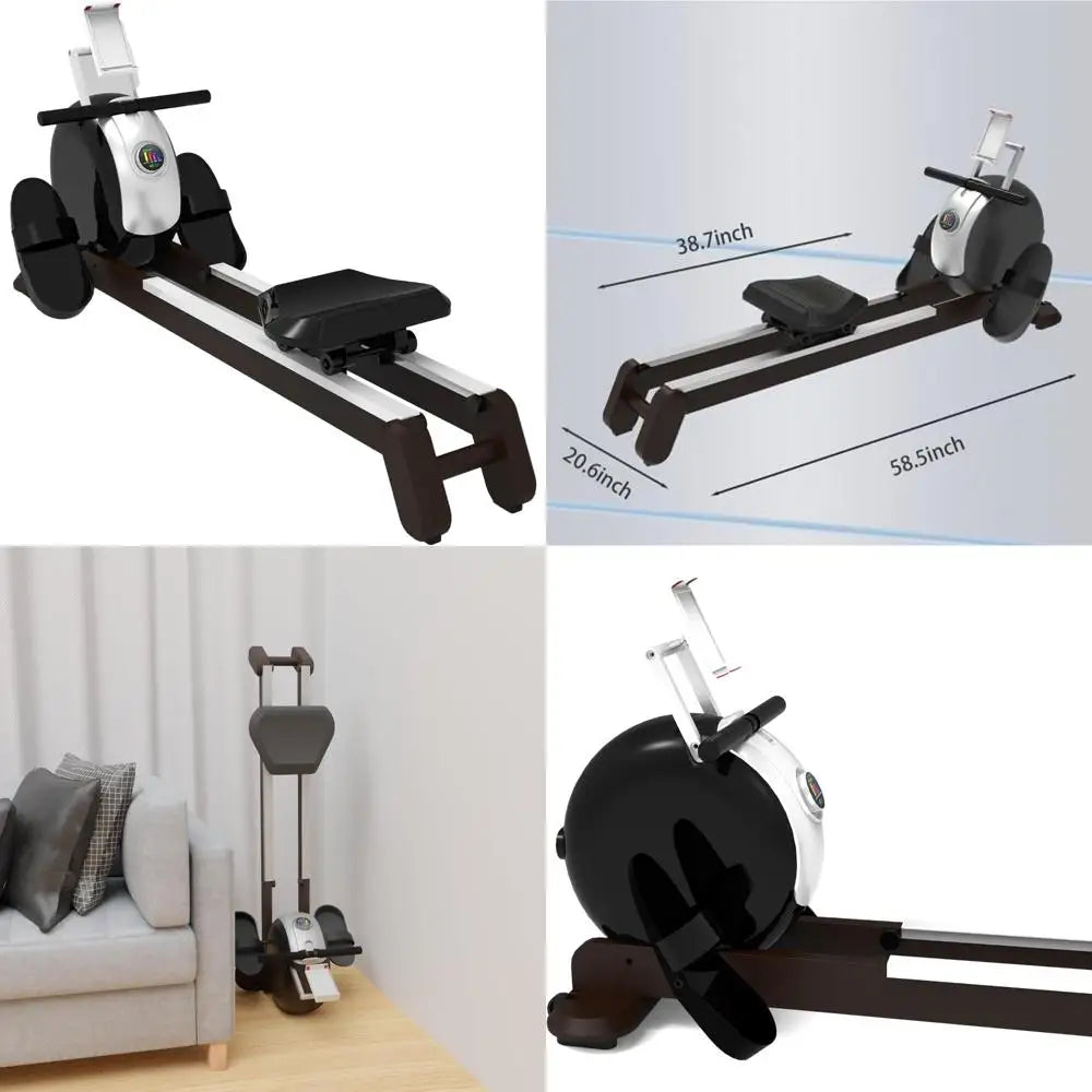 Compact Rowing Machine for Total Body Workouts with Variable Resistance and Portable Design for Home Fitness