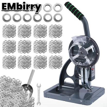 Semi-Automatic Grommet Machine Heavy Duty Hand Press Eyelet Grommet Machine Puncher Eyelet Tool with 5000PCS Grommet 10mm