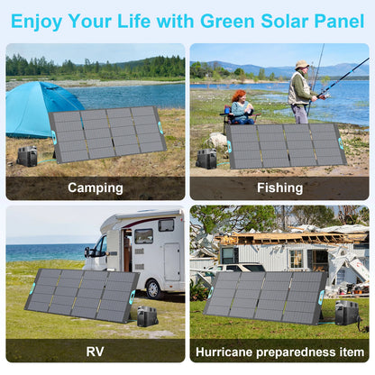 E-POWO 800W / 400W Portable Solar Panel, Foldable & Durable, Complete with an Adjustable Kickstand Case, Waterproof IP67 for RV