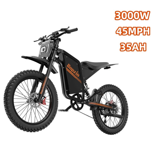 BOPZIN Q8 Electric Bicycle 3000W 60V 35AH Long Range Dirt Mountain E-Bike Big Power Locomotive Tire Electric Bikes for Adults