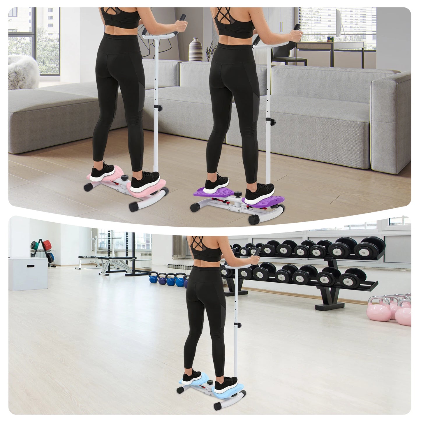 Waist Twister Board, Ab Twist Board, Noiseless Home Gym exercise Twist Board with Handrail Load Capacity 330lbs for Women Men