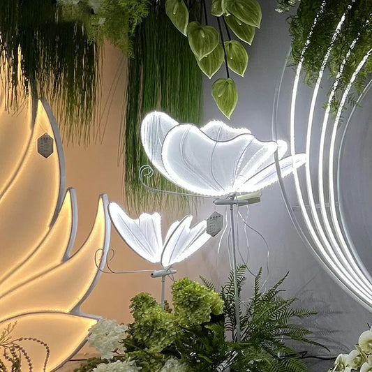 Wedding Luminescent Lamp Multicolored Butterfly Wings Creative Road Lead Stage Lights for Party Ornaments Wedding Decor Lamps