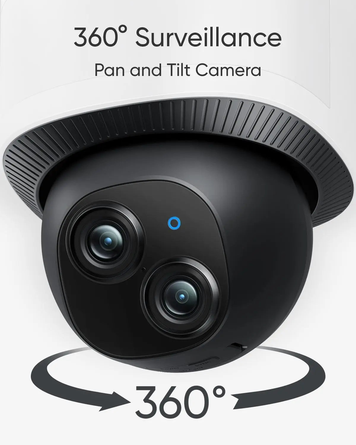 Outdoor Security Camera with 360° PTZ, 24/7 Recording, Motion Detection, Built-In Siren, Dual Cameras, No Monthly Fee