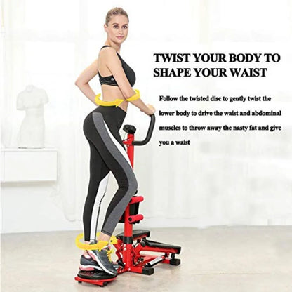 Multifunktions Indoor Stair Stepper Adjustable Climbing Machine Quiet Fitness Exercise Machine Folding Pedal Exerciser with Arm