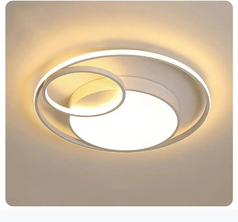 3-Rings LED Flush Mount Ceiling Light 3-Color Dimming Round Chandelier Modern 55W Dimmable Lamp  Living Room Kitchen Lights
