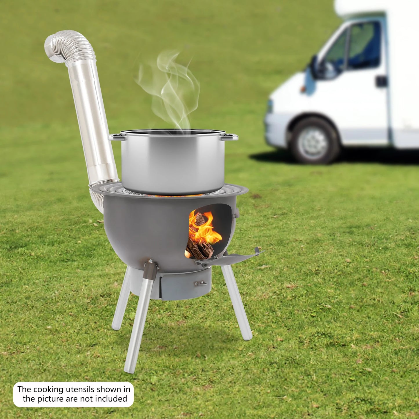 Multifunction Stainless Steel Rural Indoor and Outdoor Household Firewood Stove Mobile Large Stove Camping Barbecue Grill Stove