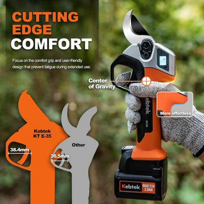 Cordless Electric Pruning Shears 35MM, Professional Battery Pruners for Tree Trimming 18V Brushless Motor 2Pack 2AH Rechargeable