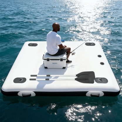 Portable Fishing Boat Inflatable Boat Inflatable Floating Platform for Lake/Swimming Pool 8 PSI