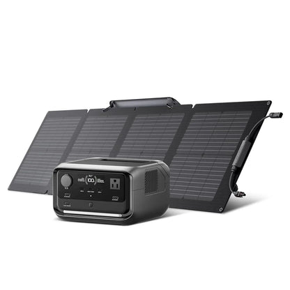 Solar Generator RIVER 3 Plus with 110W Solar Panel, 286Wh Portable Power Station LiFePO4 Battery, 3 Up to 1200W AC, Customized